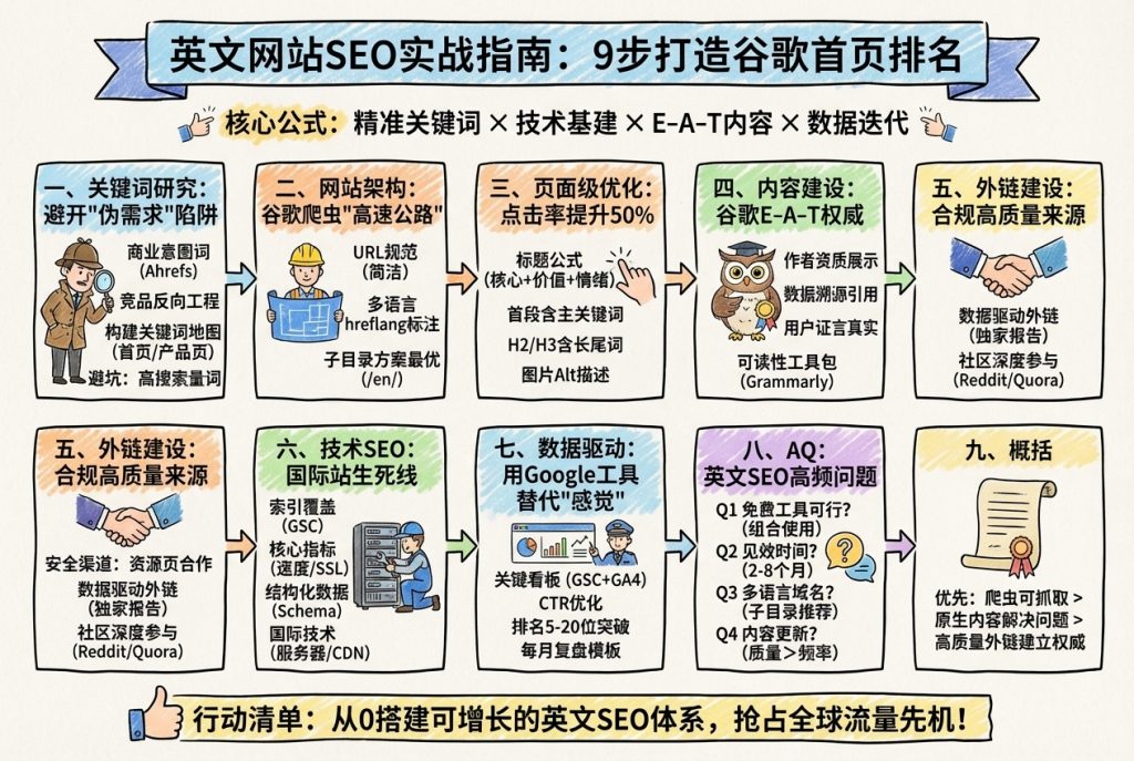 英文网站SEO实战指南:9步打造谷歌首页排名